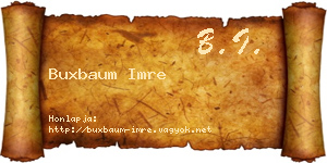 Buxbaum Imre névjegykártya